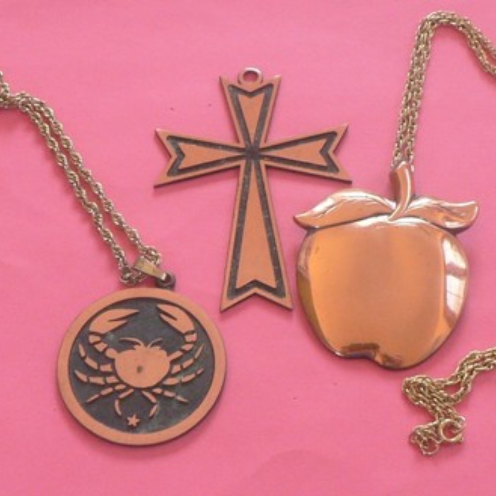 Vintage 1970's Coppercraft Guild, other unbranded,  pendants, necklaces. - Picture 2 of 3